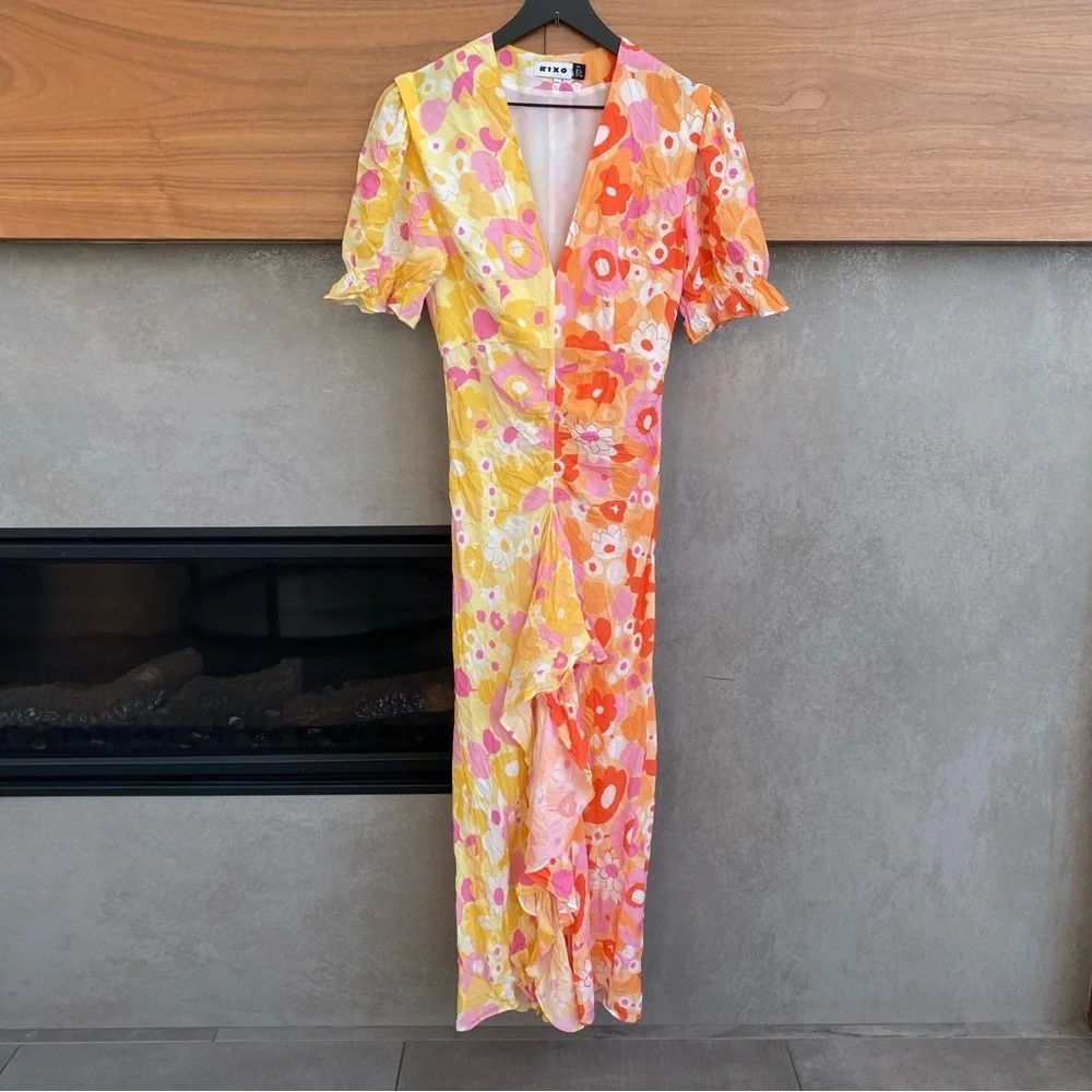 Rixo Ariel Ruffle Maxi Dress, Size XXS (2) - Picture 9 of 16